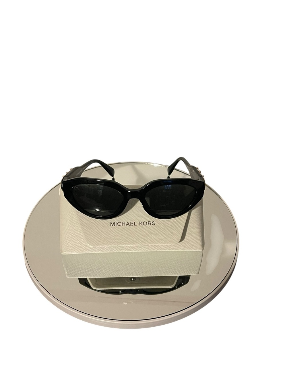 Michael Kors Black Cat-Eye Sunglasses with Dark Lenses